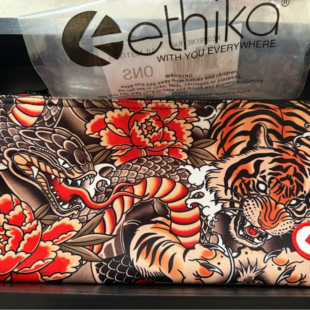 NEW Ethika Neoprene Shogun Tiger Print Pencil Case Money Bag Clip ULNB1005